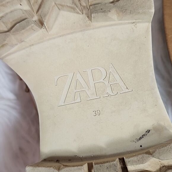 Zara Cream Loafers with Gold Buckle - Picture 8 of 14